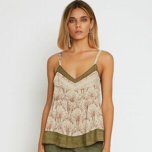 Vintage Sandro Spaghetti Strap Floral Tank, M